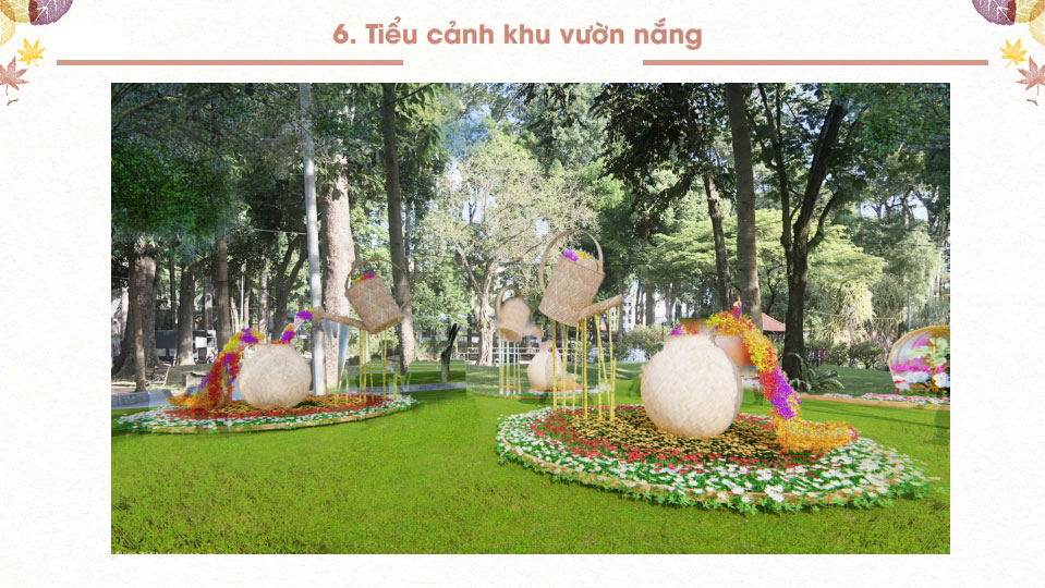 Tiểu cảnh khu vườn hoa nắng